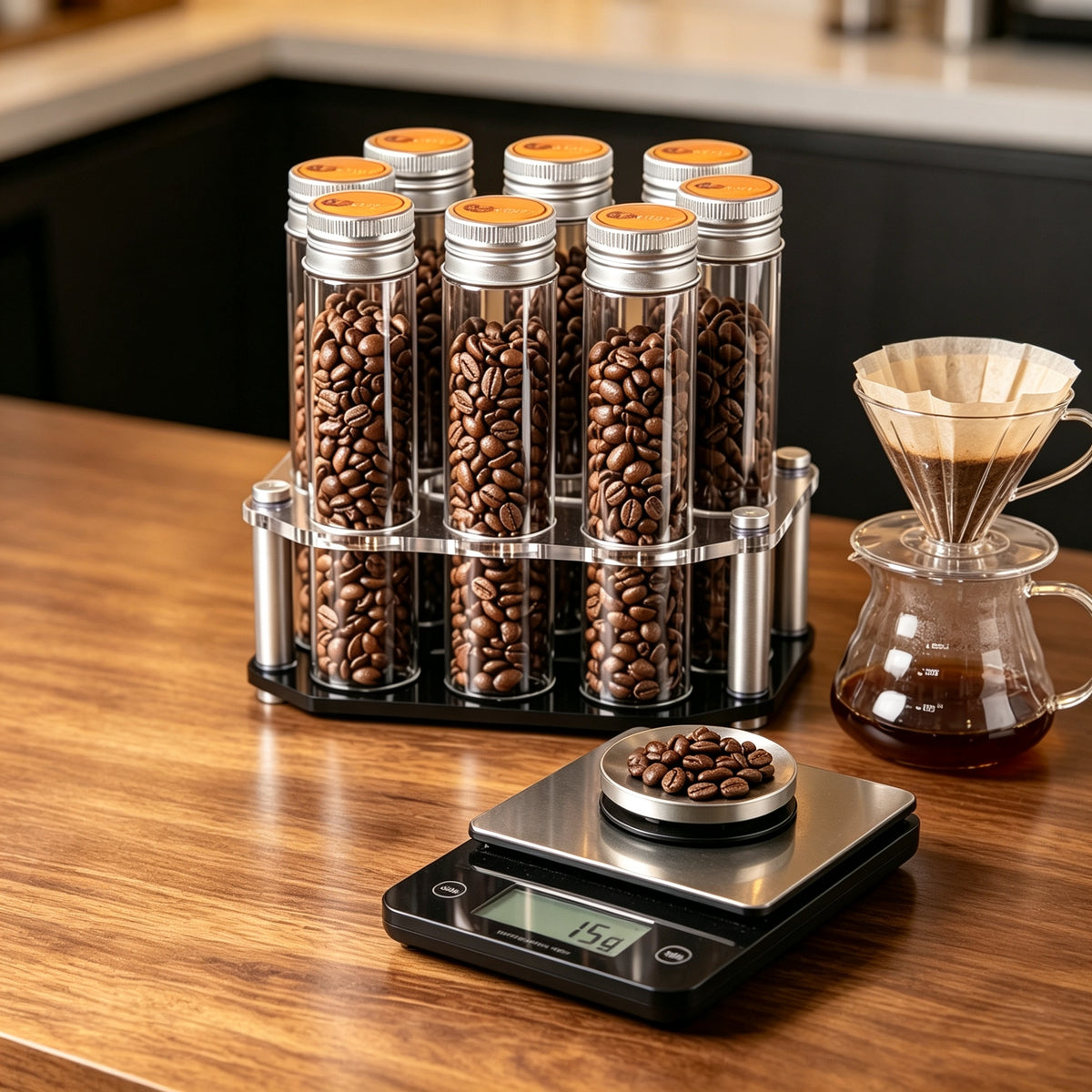 Single Dose Coffee Bean Storage Rack